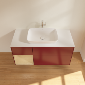 Тумба под раковину Villeroy & Boch Finion 120х50,1 см с подсветкой МДФ пион матовый лак/стекло белое матовое G821PCHB