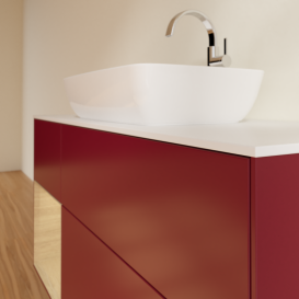 Тумба под раковину Villeroy & Boch Finion 120х50,1 см с подсветкой МДФ пион матовый лак/стекло белое матовое G821PCHB