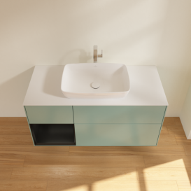 Тумба под раковину Villeroy & Boch Finion 120х50,1 см с подсветкой МДФ оливковый матовый лак/стекло белое матовое G821PDGM