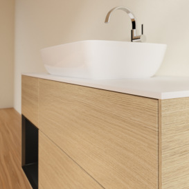 Тумба под раковину Villeroy & Boch Finion 120х50,1 см с подсветкой МДФ шпон дуба/стекло белое матовое G821PDPC