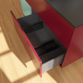 Тумба под раковину Villeroy & Boch Finion 120х50,1 см с подсветкой МДФ пион матовый лак/стекло черное матовое G822GMHB