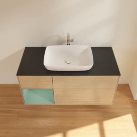 Тумба под раковину Villeroy & Boch Finion 120х50,1 см с подсветкой МДФ шпон дуба/стекло черное матовое G822GMPC