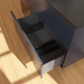 Тумба под раковину Villeroy & Boch Finion 120х50,1 см с подсветкой МДФ темно-синий матовый лак/стекло черное матовое G822GNHG