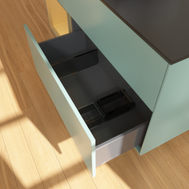 Тумба под раковину Villeroy & Boch Finion 120х50,1 см с подсветкой МДФ оливковый матовый лак/стекло черное матовое G822HFGM