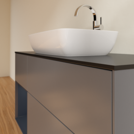 Тумба под раковину Villeroy & Boch Finion 120х50,1 см с подсветкой МДФ антрацит матовый лак/стекло черное матовое G822HGGK