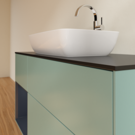 Тумба под раковину Villeroy & Boch Finion 120х50,1 см с подсветкой МДФ оливковый матовый лак/стекло черное матовое G822HGGM