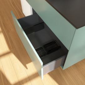 Тумба под раковину Villeroy & Boch Finion 120х50,1 см с подсветкой МДФ оливковый матовый лак/стекло черное матовое G822MTGM