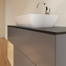 Тумба под раковину Villeroy & Boch Finion 120х50,1 см с подсветкой МДФ антрацит матовый лак/стекло черное матовое G822PCGK