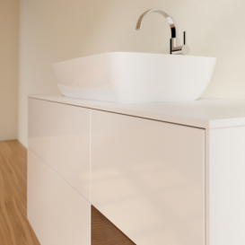 Тумба под раковину Villeroy & Boch Finion 120х50,1 см с подсветкой МДФ глянцевый белый лак/стекло белое матовое F831GNGF