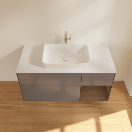 Тумба под раковину Villeroy & Boch Finion 120х50,1 см с подсветкой МДФ антрацит матовый лак/стекло белое матовое F831GNGK