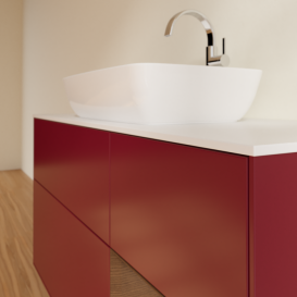 Тумба под раковину Villeroy & Boch Finion 120х50,1 см с подсветкой МДФ пион матовый лак/стекло белое матовое F831GNHB