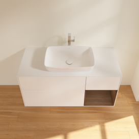 Тумба под раковину Villeroy & Boch Finion 120х50,1 см с подсветкой МДФ белый матовый лак/стекло белое матовое F831GNMT