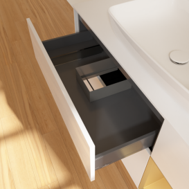 Тумба под раковину Villeroy & Boch Finion 120х50,1 см с подсветкой МДФ глянцевый белый лак/стекло белое матовое F831HFGF