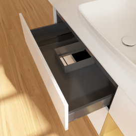 Тумба под раковину Villeroy & Boch Finion 120х50,1 см с подсветкой МДФ белый матовый лак/стекло белое матовое F831HFMT