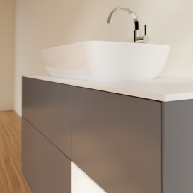 Тумба под раковину Villeroy & Boch Finion 120х50,1 см с подсветкой МДФ антрацит матовый лак/стекло белое матовое F831MTGK