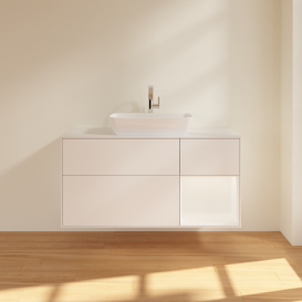 Тумба под раковину Villeroy & Boch Finion 120х50,1 см с подсветкой МДФ белый матовый лак/стекло белое матовое F831MTMT