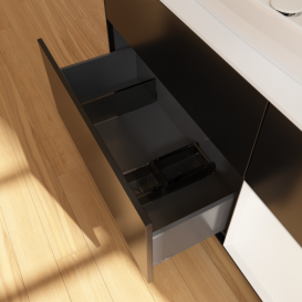 Тумба под раковину Villeroy & Boch Finion 120х50,1 см с подсветкой МДФ черный матовый лак/стекло белое матовое F831MTPD