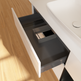 Тумба под раковину Villeroy & Boch Finion 120х50,1 см с подсветкой МДФ глянцевый белый лак/стекло белое матовое F831PDGF