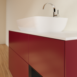 Тумба под раковину Villeroy & Boch Finion 120х50,1 см с подсветкой МДФ пион матовый лак/стекло белое матовое F831PDHB