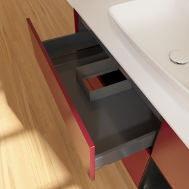 Тумба под раковину Villeroy & Boch Finion 120х50,1 см с подсветкой МДФ пион матовый лак/стекло белое матовое F831PDHB