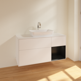 Тумба под раковину Villeroy & Boch Finion 120х50,1 см с подсветкой МДФ белый матовый лак/стекло белое матовое F831PDMT