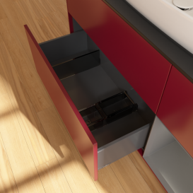 Тумба под раковину Villeroy & Boch Finion 120х50,1 см с подсветкой МДФ пион матовый лак/стекло черное матовое F832GKHB