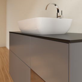 Тумба под раковину Villeroy & Boch Finion 120х50,1 см с подсветкой МДФ антрацит матовый лак/стекло черное матовое F832GNGK