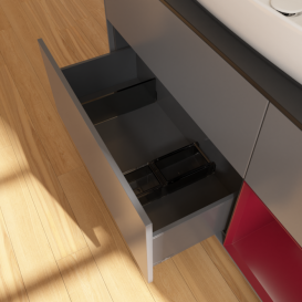 Тумба под раковину Villeroy & Boch Finion 120х50,1 см с подсветкой МДФ антрацит матовый лак/стекло черное матовое F832HBGK