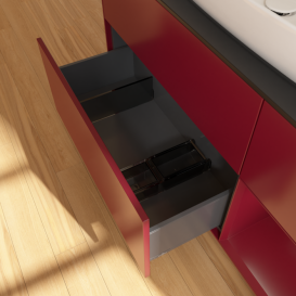 Тумба под раковину Villeroy & Boch Finion 120х50,1 см с подсветкой МДФ пион матовый лак/стекло черное матовое F832HBHB