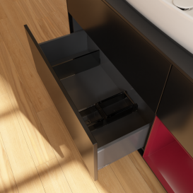 Тумба под раковину Villeroy & Boch Finion 120х50,1 см с подсветкой МДФ черный матовый лак/стекло черное матовое F832HBPD