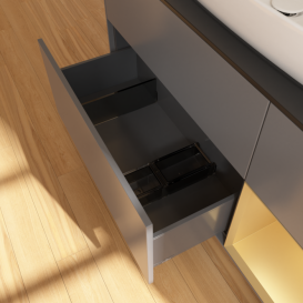 Тумба под раковину Villeroy & Boch Finion 120х50,1 см с подсветкой МДФ антрацит матовый лак/стекло черное матовое F832HFGK