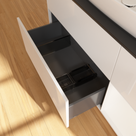 Тумба под раковину Villeroy & Boch Finion 120х50,1 см с подсветкой МДФ глянцевый белый лак/стекло черное матовое F832MTGF