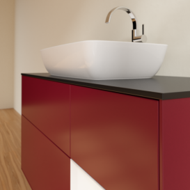 Тумба под раковину Villeroy & Boch Finion 120х50,1 см с подсветкой МДФ пион матовый лак/стекло черное матовое F832MTHB