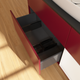 Тумба под раковину Villeroy & Boch Finion 120х50,1 см с подсветкой МДФ пион матовый лак/стекло черное матовое F832MTHB