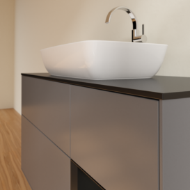 Тумба под раковину Villeroy & Boch Finion 120х50,1 см с подсветкой МДФ антрацит матовый лак/стекло черное матовое F832PDGK