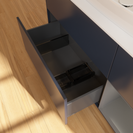 Тумба под раковину Villeroy & Boch Finion 120х50,1 см с подсветкой МДФ темно-синий матовый лак/стекло белое матовое F831GKHG