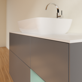 Тумба под раковину Villeroy & Boch Finion 120х50,1 см с подсветкой МДФ антрацит матовый лак/стекло белое матовое F831GMGK