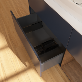 Тумба под раковину Villeroy & Boch Finion 120х50,1 см с подсветкой МДФ темно-синий матовый лак/стекло белое матовое F831GNHG