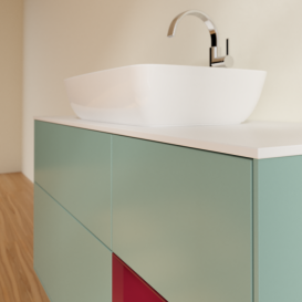 Тумба под раковину Villeroy & Boch Finion 120х50,1 см с подсветкой МДФ оливковый матовый лак/стекло белое матовое F831HBGM