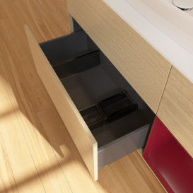 Тумба под раковину Villeroy & Boch Finion 120х50,1 см с подсветкой МДФ шпон дуба/стекло белое матовое F831HBPC