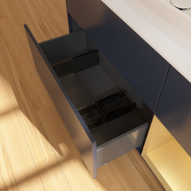 Тумба под раковину Villeroy & Boch Finion 120х50,1 см с подсветкой МДФ темно-синий матовый лак/стекло белое матовое F831HFHG