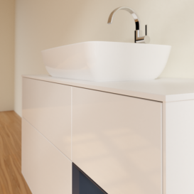 Тумба под раковину Villeroy & Boch Finion 120х50,1 см с подсветкой МДФ глянцевый белый лак/стекло белое матовое F831HGGF