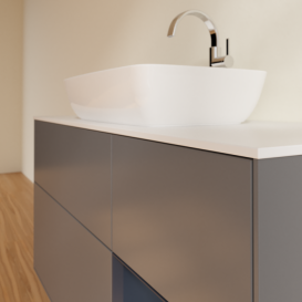 Тумба под раковину Villeroy & Boch Finion 120х50,1 см с подсветкой МДФ антрацит матовый лак/стекло белое матовое F831HGGK