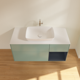 Тумба под раковину Villeroy & Boch Finion 120х50,1 см с подсветкой МДФ оливковый матовый лак/стекло белое F831HGGM