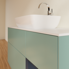 Тумба под раковину Villeroy & Boch Finion 120х50,1 см с подсветкой МДФ оливковый матовый лак/стекло белое F831HGGM