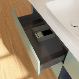 Тумба под раковину Villeroy & Boch Finion 120х50,1 см с подсветкой МДФ оливковый матовый лак/стекло белое F831HGGM