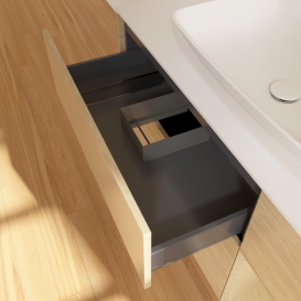 Тумба под раковину Villeroy & Boch Finion 120х50,1 см с подсветкой МДФ шпон дуба/стекло белое матовое F831PCPC