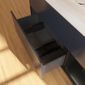 Тумба под раковину Villeroy & Boch Finion 120х50,1 см с подсветкой МДФ темно-синий матовый лак/стекло белое матовое F831PDHG