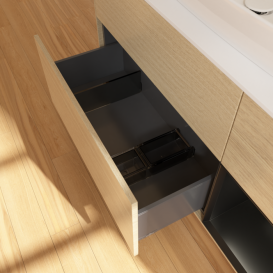 Тумба под раковину Villeroy & Boch Finion 120х50,1 см с подсветкой МДФ шпон дуба/стекло белое матовое F831PDPC