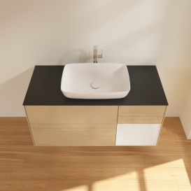 Тумба под раковину Villeroy & Boch Finion 120х50,1 см с подсветкой МДФ шпон дуба/стекло черное матовое F832GFPC